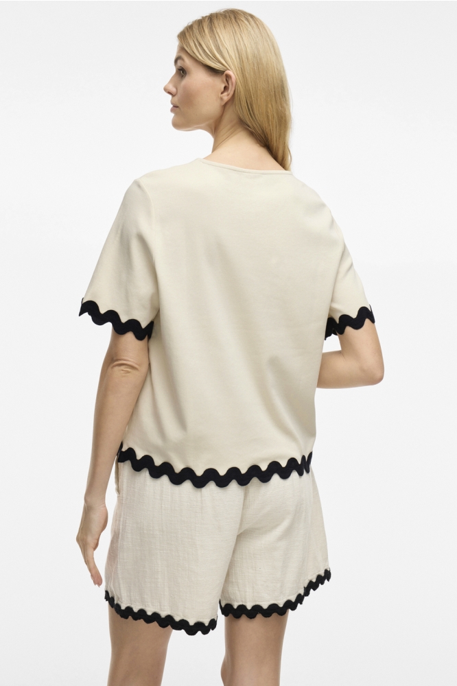 VICALISA O-NECK 2/4 TOP 14106763 BIRCH/BLACK BEAUTY